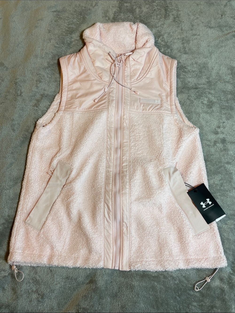 NWT Under Armour Sherpa Fleece Zip Vest Pink